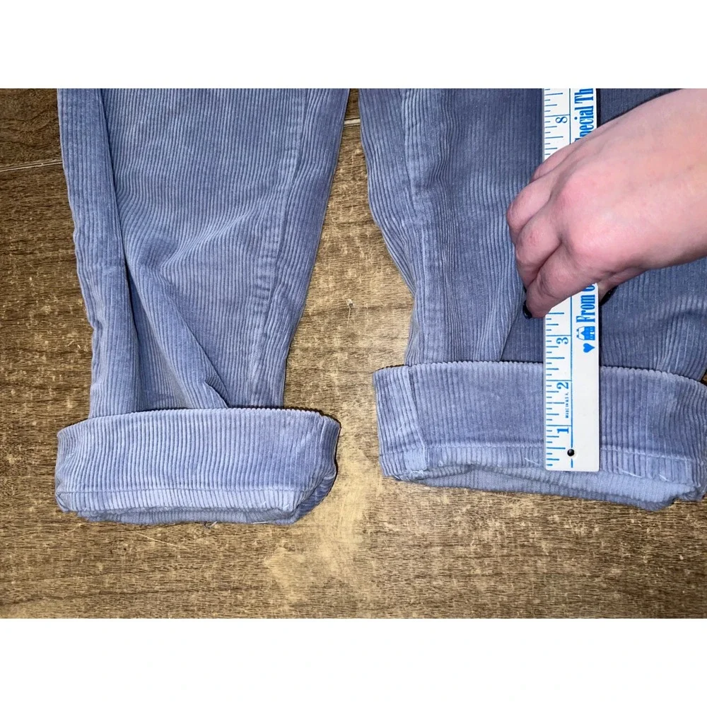 Women's Lauren Ralph Lauren Light Blue Velour Corduroy Pants SZ 14‎ ALTERED